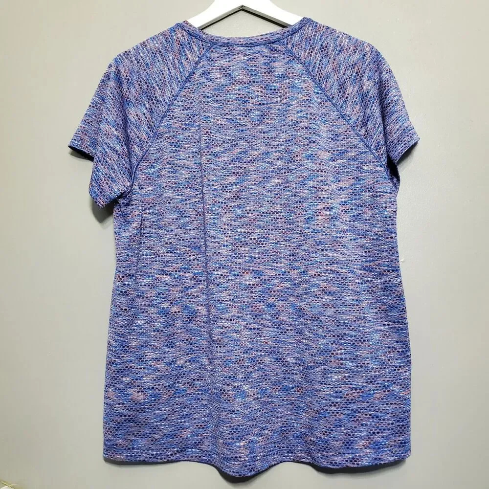 Athleta Ultimate Train Mesh Tee Womens Size Medium Multicolor Athleisure Workout - Picture 5 of 7